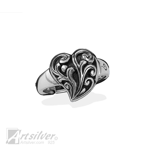 Heart Filigree Arthritis Expandable Joint Ring