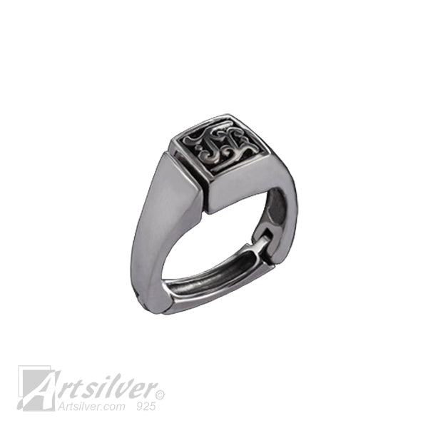 Latticework Silver Patina Ring