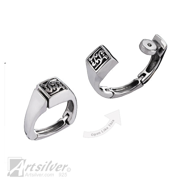 Latticework Silver Patina Ring