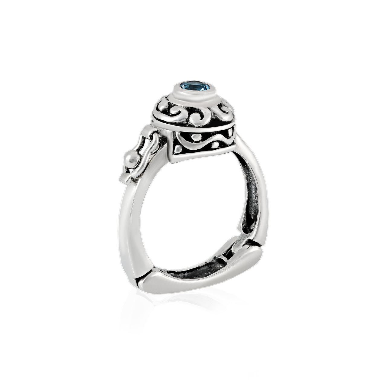 arthritis rings, hinge silver ring with gemstone