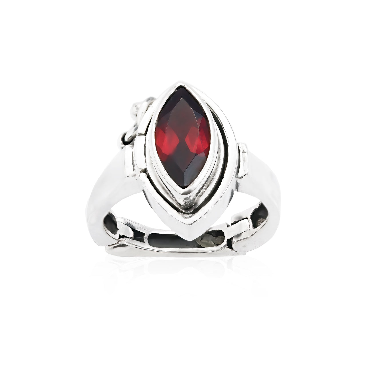 Marqise Faceted Amethyst Expandable Ring