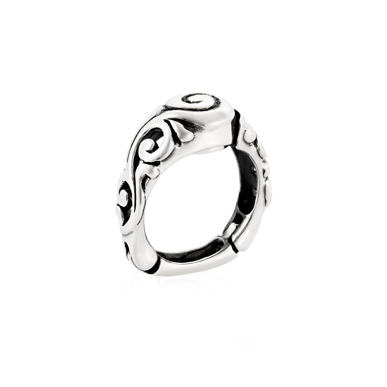 Hinged Scrollwork Spiral Ring