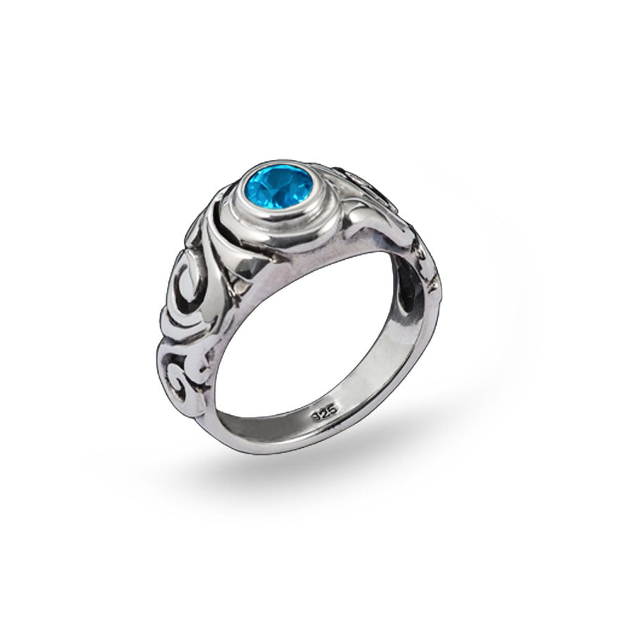 Sterling Silver Ring with Filigree Design