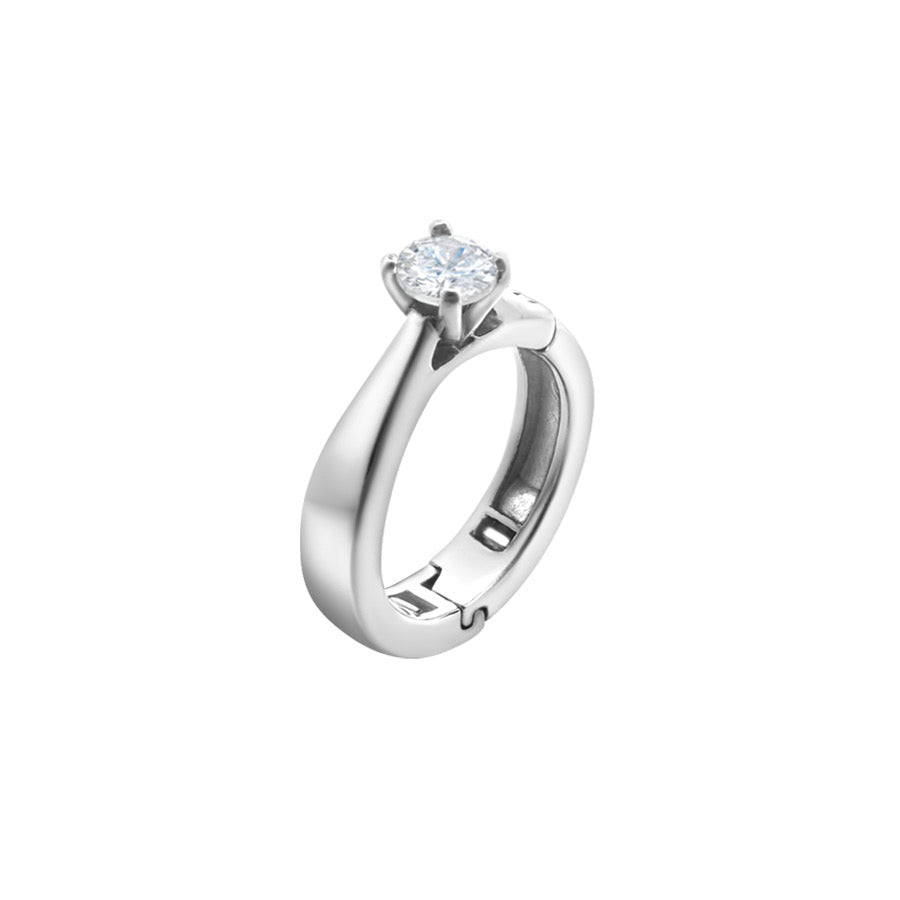 Hinged Solitaire Engagement Ring